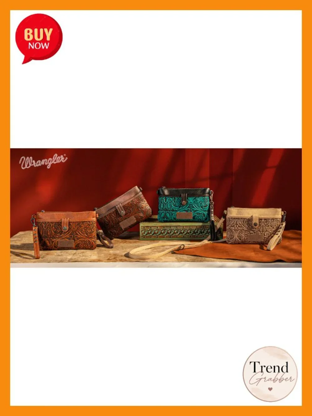 Western Cowhide Crossbody Convertible Clutch Wristlet Purse